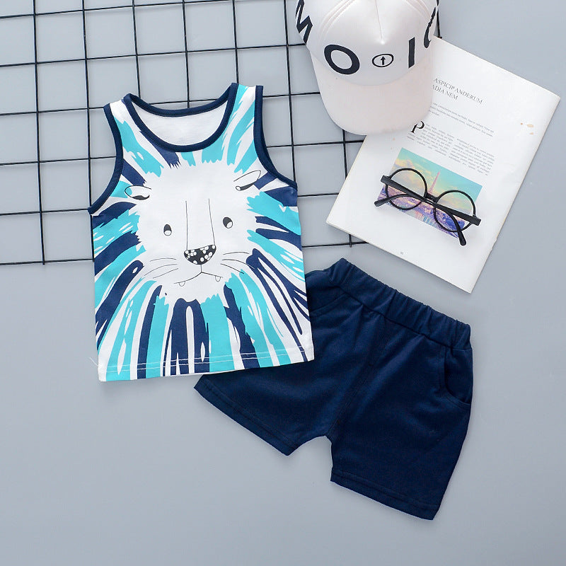[368330] - Setelan Kaos Kutung Anak - Motif Abstract Lion