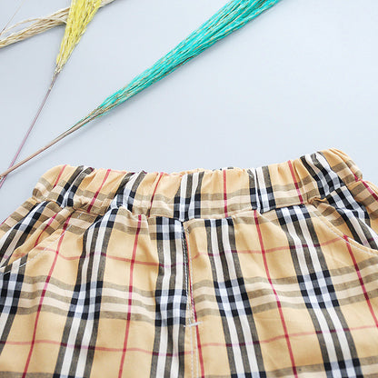 [368236] - Baju Setelan Keren Anak - Motif Madras Style