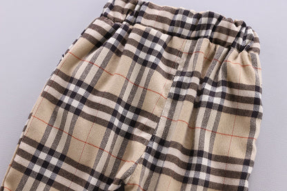 [368240-BEIGE STRIPE] - 3 In 1 Setelan Formal Anak - Motif Ready Tartan Plaid