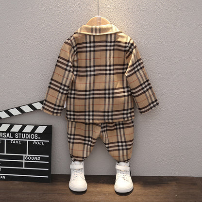 [368240-BEIGE STRIPE] - 3 In 1 Setelan Formal Anak - Motif Ready Tartan Plaid