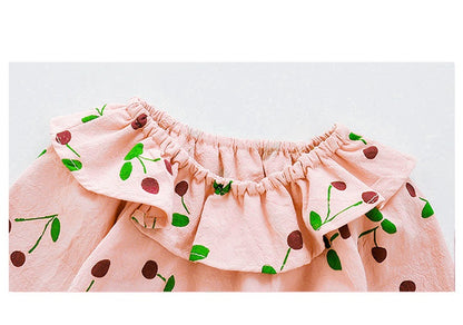 [368309-PINK] - Setelan Fashion Anak Perempuan - Motif Sweet Cherries