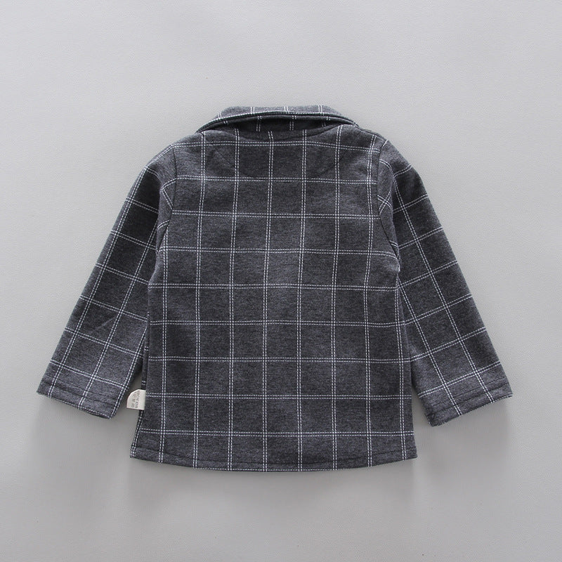 [368191-GRAY] - 3 In 1 Setelan Formal Keren Anak - Motif Bow Tie Tattersall