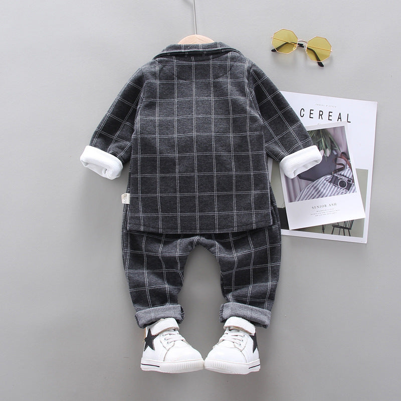 [368191-BLACK] - 3 In 1 Setelan Formal Keren Anak - Motif Bow Tie Tattersall