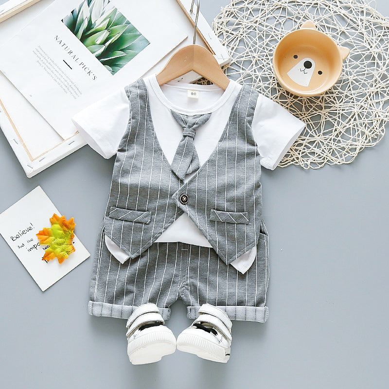 [368230-GRAY] - Setelan Formal Keren Anak - Motif Tie Lines