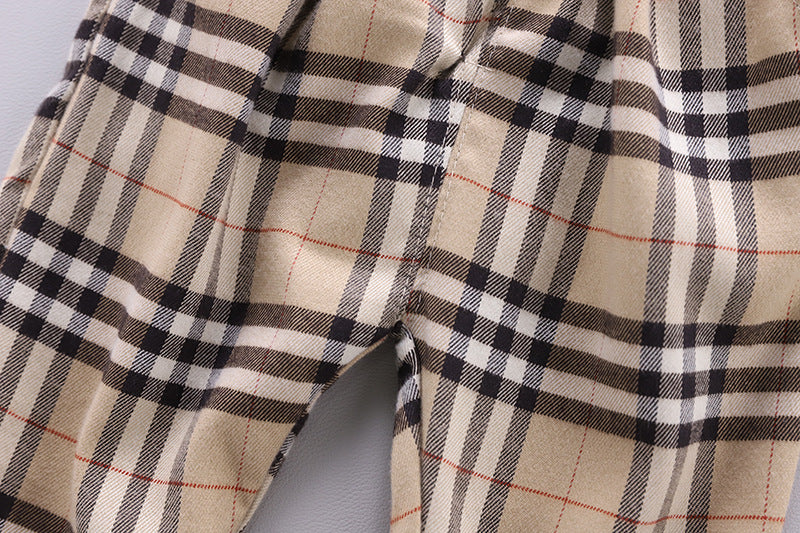 [368240-BEIGE STRIPE] - 3 In 1 Setelan Formal Anak - Motif Ready Tartan Plaid