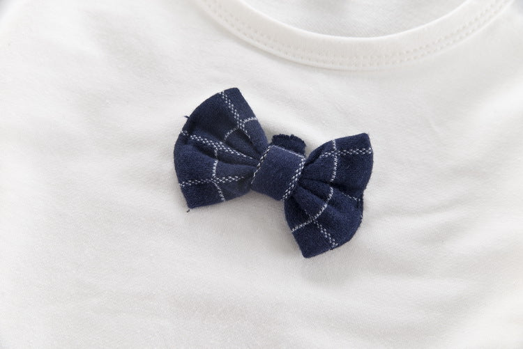 [368242-GRAY] - Setelan Formal 3 In 1 Keren Anak - Motif Windowpane Bow Tie
