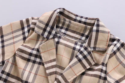 [368240-BEIGE STRIPE] - 3 In 1 Setelan Formal Anak - Motif Ready Tartan Plaid