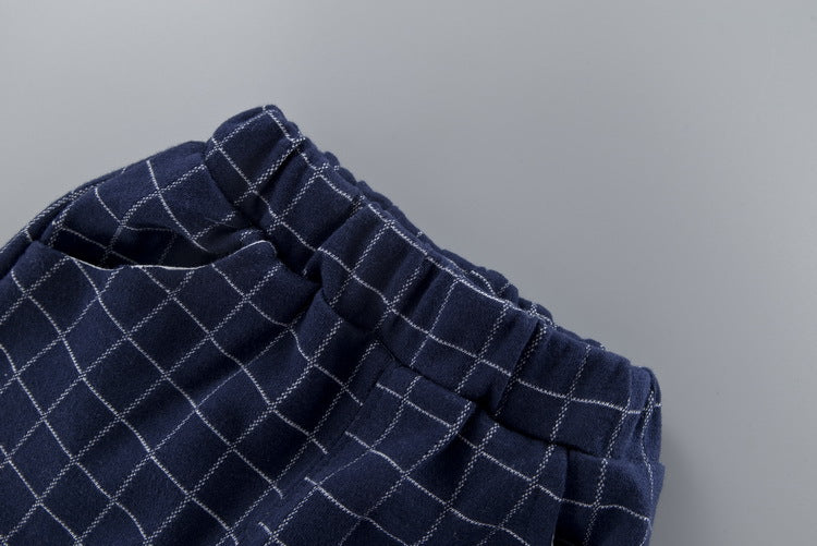 [368242-GRAY] - Setelan Formal 3 In 1 Keren Anak - Motif Windowpane Bow Tie