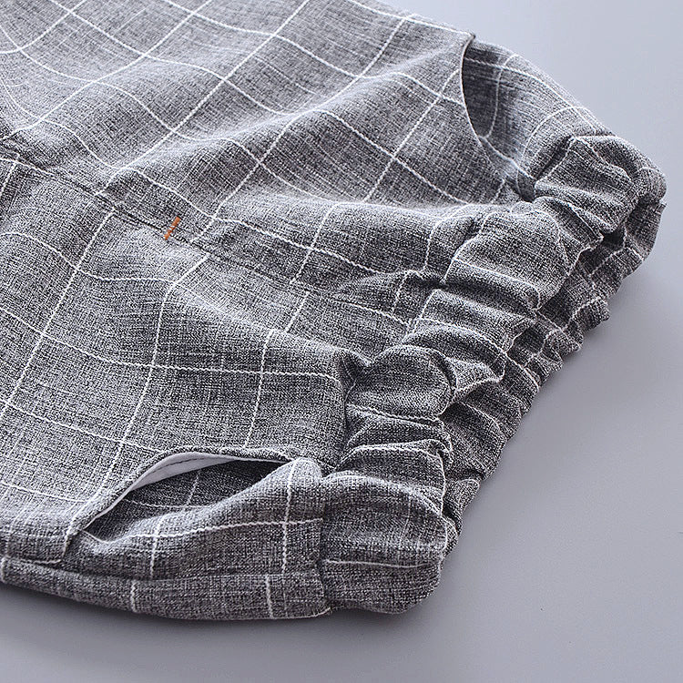 [368238-GRAY STRIPE] - Setelan Formal Keren 3 In 1 Anak - Motif Windowpane Style