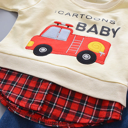 [368214-YELLOW] - Setelan Keren Sweater Anak - Motif Cartoons Baby