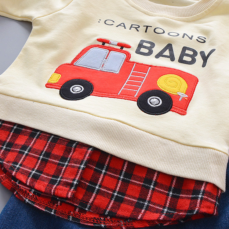 [368214-WHITE] - Setelan Keren Sweater Anak - Motif Cartoons Baby