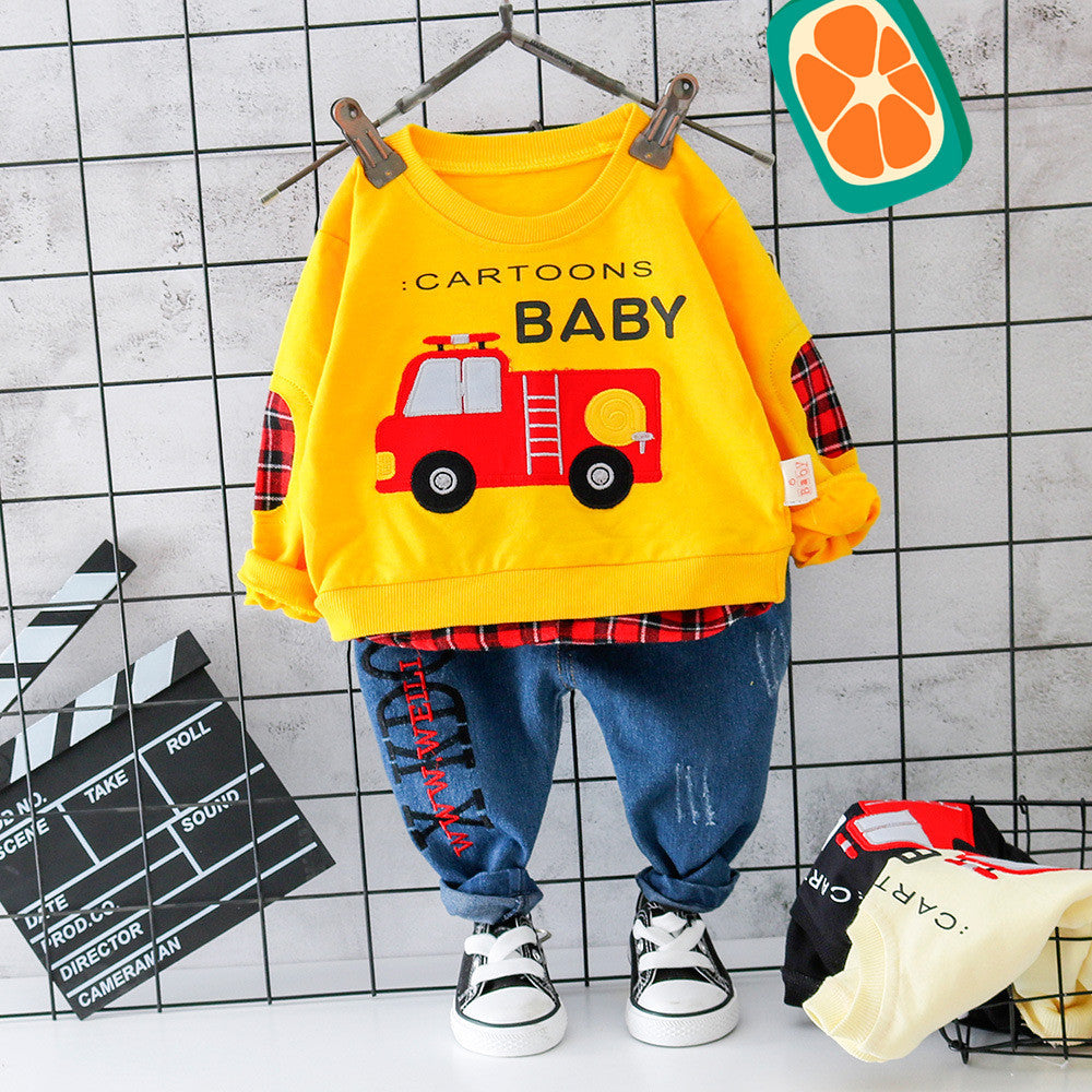 [368214-YELLOW] - Setelan Keren Sweater Anak - Motif Cartoons Baby