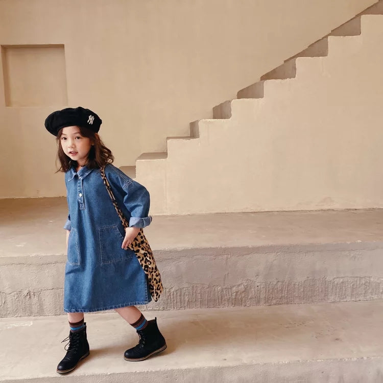 [507385] - Dress Fashion Anak Perempuan - Motif Denim
