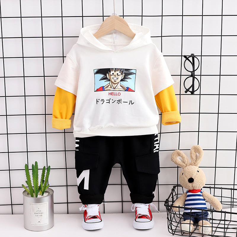 [368208-WHITE] - Setelan Keren Sweater Hoodie Anak - Motif Hello