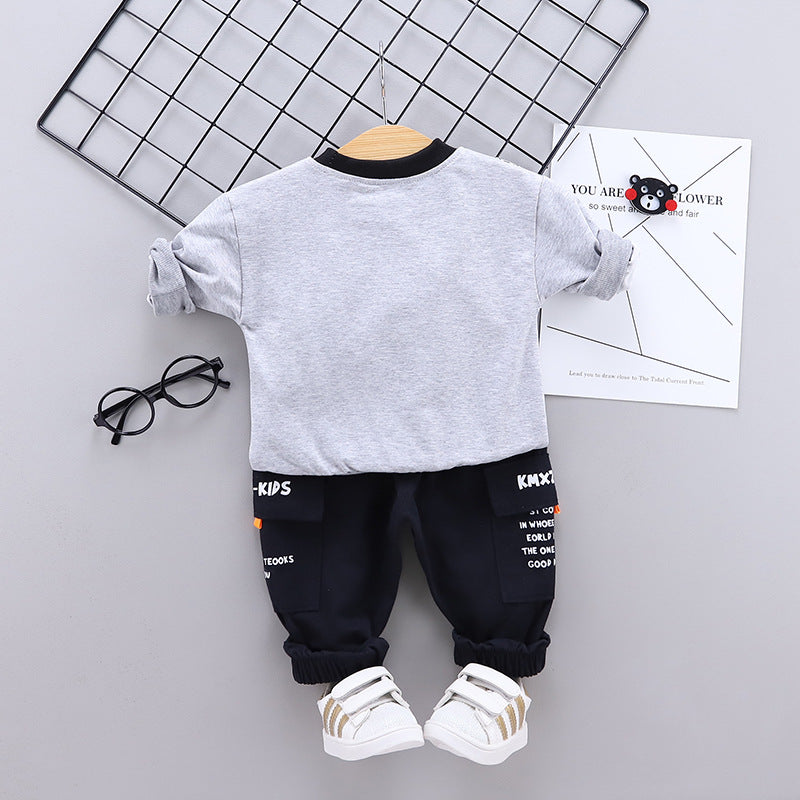 [368173-GRAY] - Baju Setelan Keren Anak - Motif 3D Sling Bag