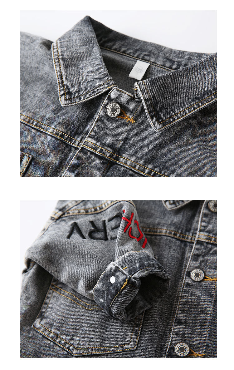 [119275] - Jaket Jeans Style Anak - Motif Handwriting Bordir