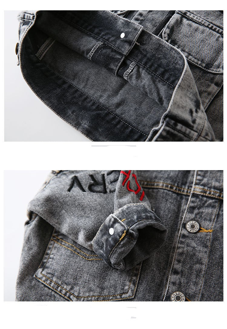 [119275] - Jaket Jeans Style Anak - Motif Handwriting Bordir
