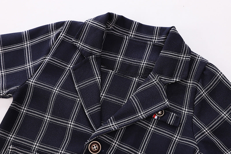 [368193-GRAY] - Setelan Formal 3 In 1 Keren Anak - Motif Gingham Style