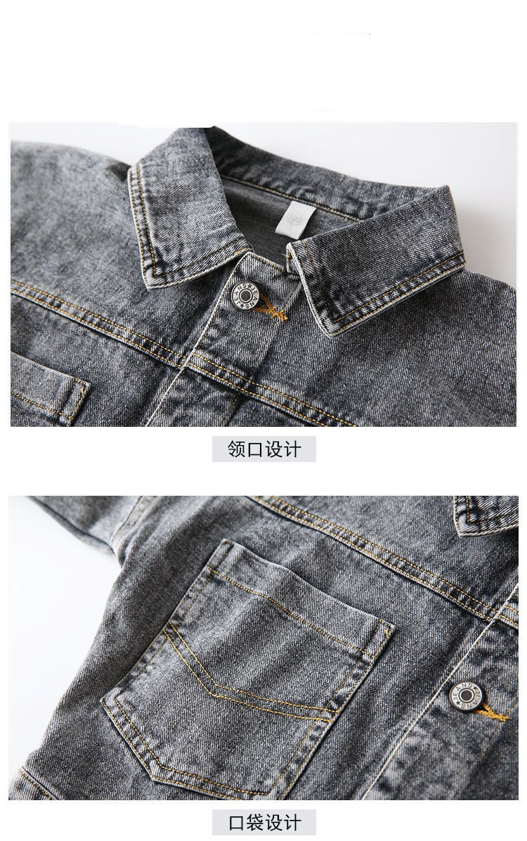 [119275] - Jaket Jeans Style Anak Import - Motif Handwriting Bordir