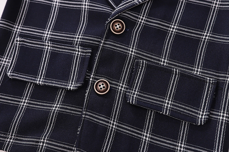 [368193-GRAY] - Setelan Formal 3 In 1 Keren Anak - Motif Gingham Style