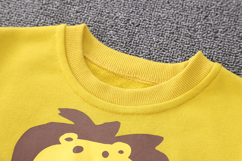 [368290-BLUE] - Setelan Sweater Fashion Anak Import - Motif Adult Lion
