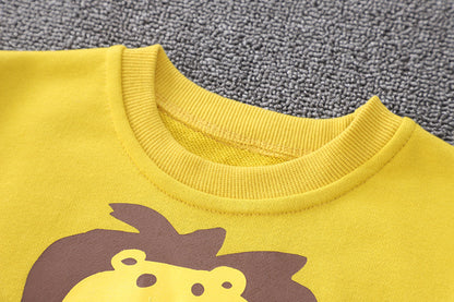 [368290-YELLOW] - Setelan Sweater Fashion Anak - Motif Adult Lion