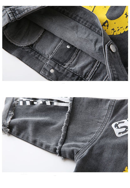 [119277] - Atasan Jaket Jeans Style Anak Import - Motif Hand Patch