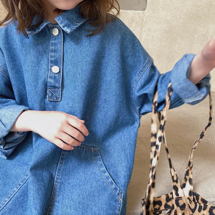 [507385] - Dress Fashion Anak Perempuan - Motif Denim