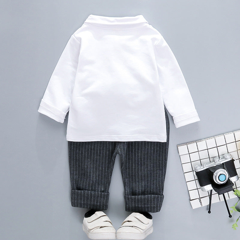 [368243-GRAY] - Setelan Formal 3 In 1 Anak - Motif Tie Line Pattern
