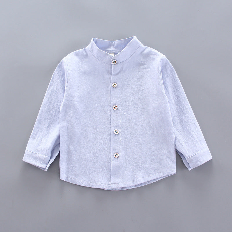 [368217-BLUE] - Setelan Kemeja Overall Trendi Anak - Motif Dino 3D Pocket