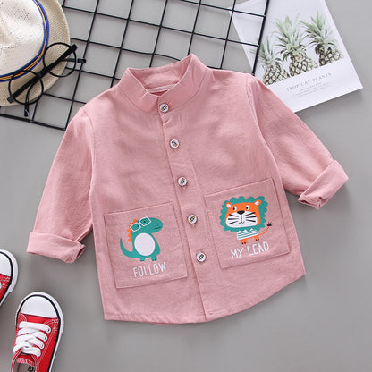 [368265-PINK] - Atasan Kemeja Anak Fashionable - Motif Follow My Lead