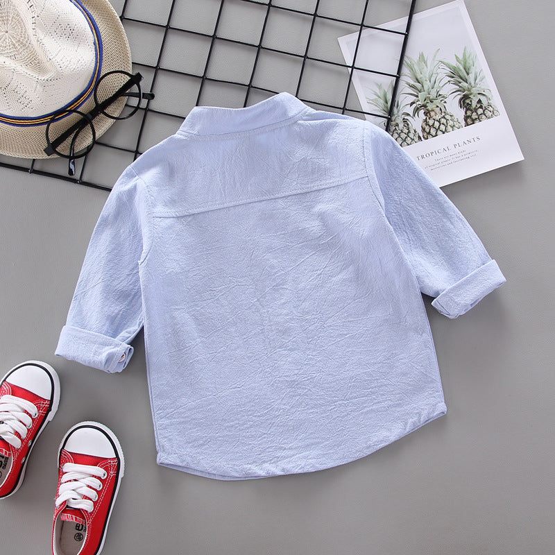 [368265-BLUE] - Atasan Kemeja Anak Fashionable - Motif Follow My Lead