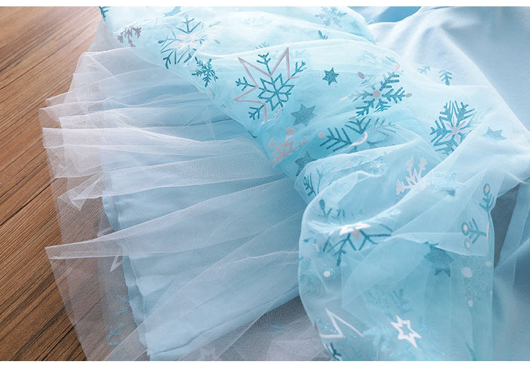 [363234-BLUE] - Dress Fashion Trend Anak Perempuan - Motif Snow Tutu