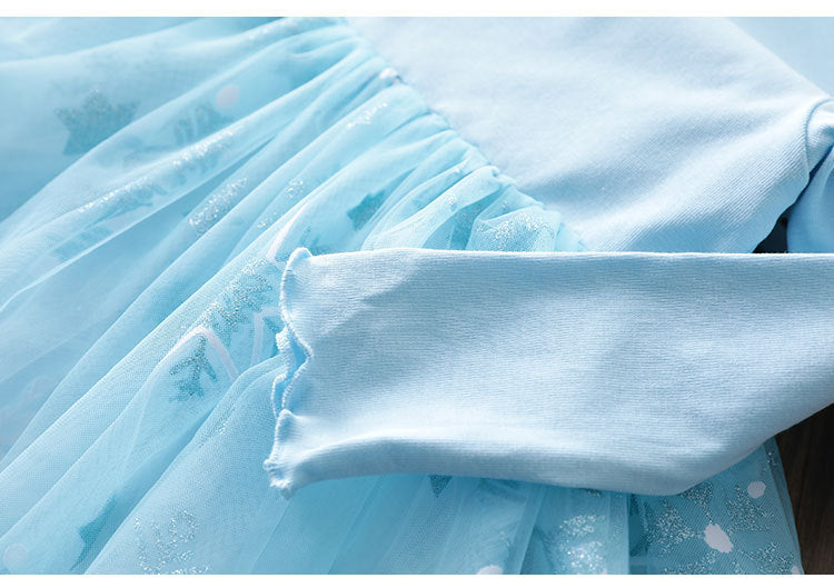 [363234-BLUE] - Dress Fashion Trend Anak Perempuan - Motif Snow Tutu