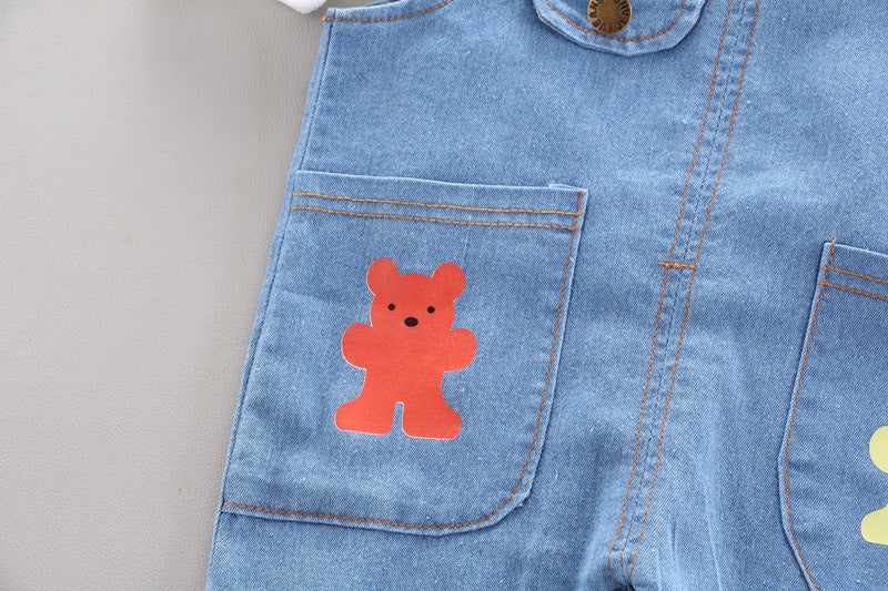 [368292] - Baju Setelan Overall Anak - Motif Animal Pouch