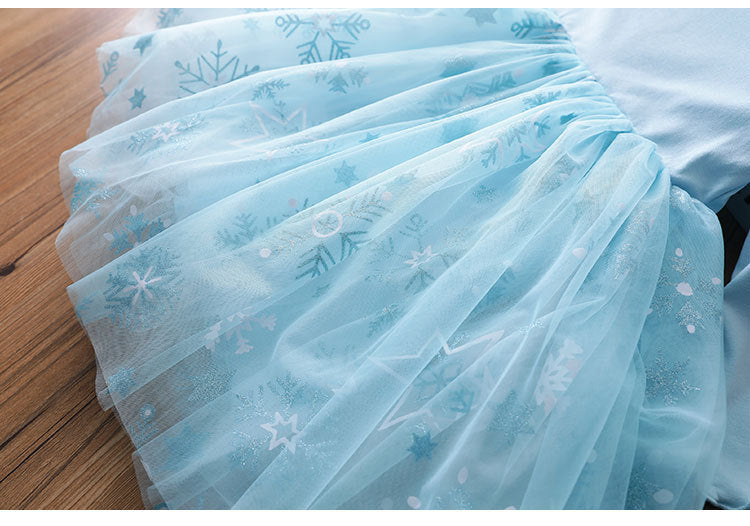 [363234-BLUE] - Dress Fashion Trend Anak Perempuan - Motif Snow Tutu