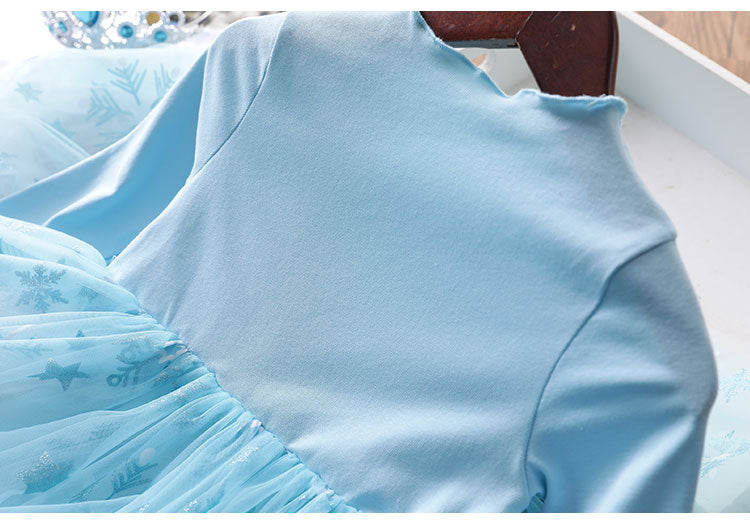 [363234-BLUE] - Dress Fashion Trend Anak Perempuan - Motif Snow Tutu