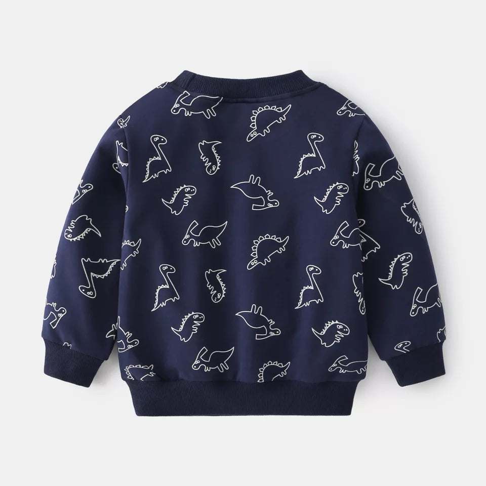[513138] - Atasan Sweater Fashion Anak Laki-Laki - Motif Dino Family
