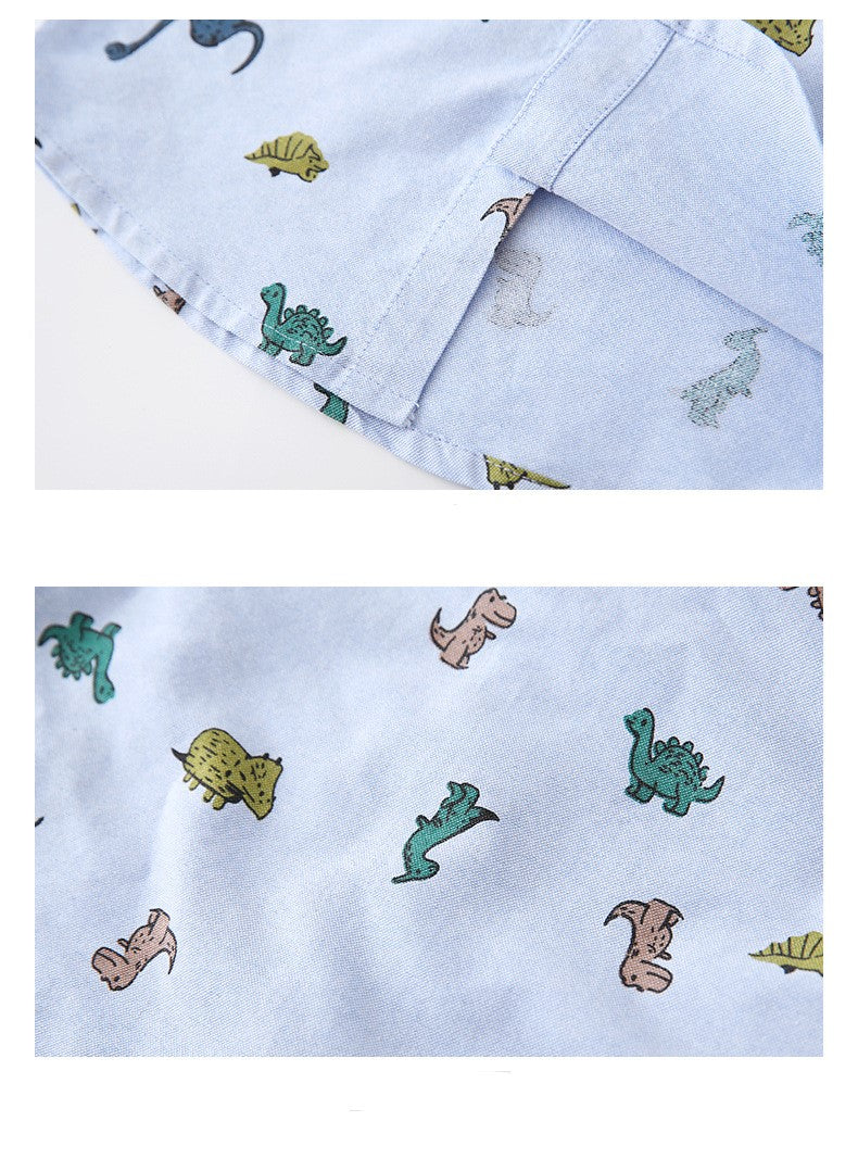 [119305] - Atasan Kemeja Anak Fashionable - Motif Ferocious Dino