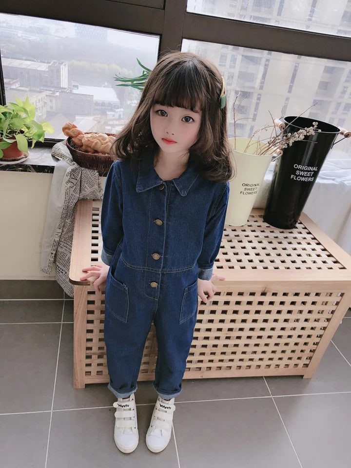 [507403] - Jumpsuit Fashion Anak Perempuan - Motif Denim