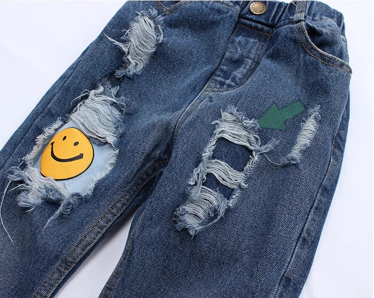 [508114] - Celana Jeans Anak Kekinian / Celana Anak Import - Motif Abstract Torn