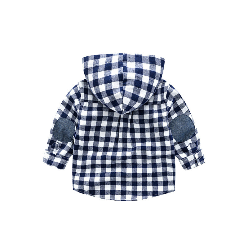 [513450] - Baju Atasan Kemeja Hoodie Anak - Motif Medium Gingham