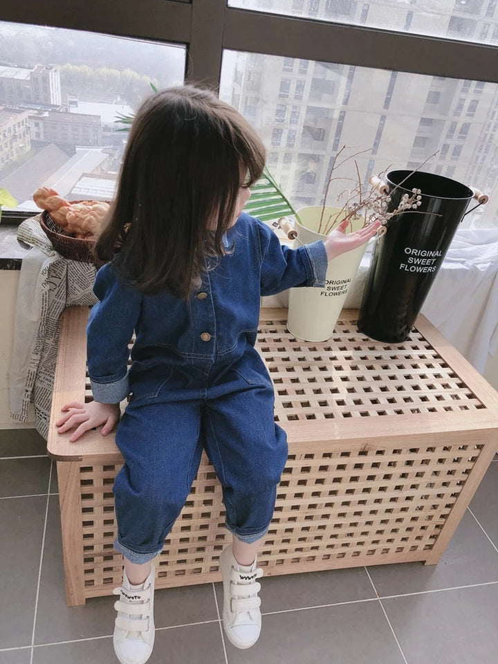 [507403] - Jumpsuit Fashion Anak Perempuan - Motif Denim
