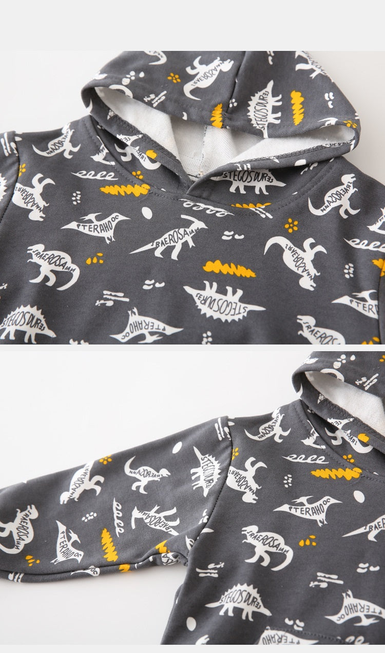 [383121] - Jaket Hoodie Atasan Anak - Motif Name Dino