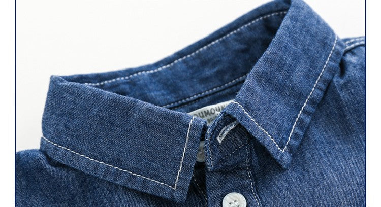 [513224] - Atasan Kemeja Panjang Anak - Motif I Love Denim
