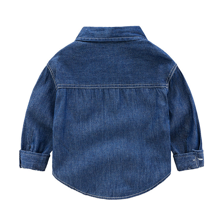 [513224] - Atasan Kemeja Panjang Anak - Motif I Love Denim