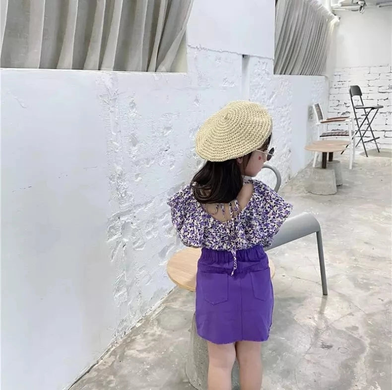 [363385] - Setelan Blouse Fashion Anak Perempuan - Motif Flower Rope
