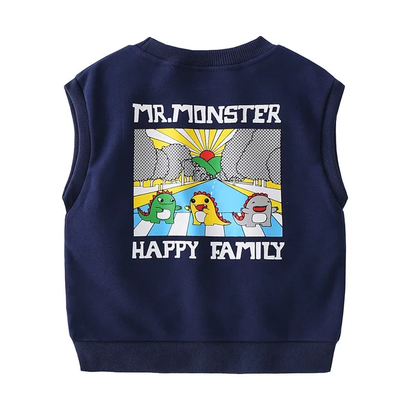 [513236] - Atasan Anak Sweater Kutung - Motif Monster Family