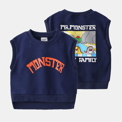 [513236] - Atasan Anak Sweater Kutung - Motif Monster Family