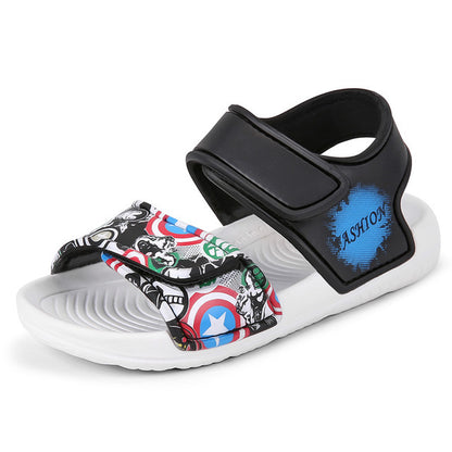 [382101] - Sepatu Sandal Santai Anak Import - Motif Captain America